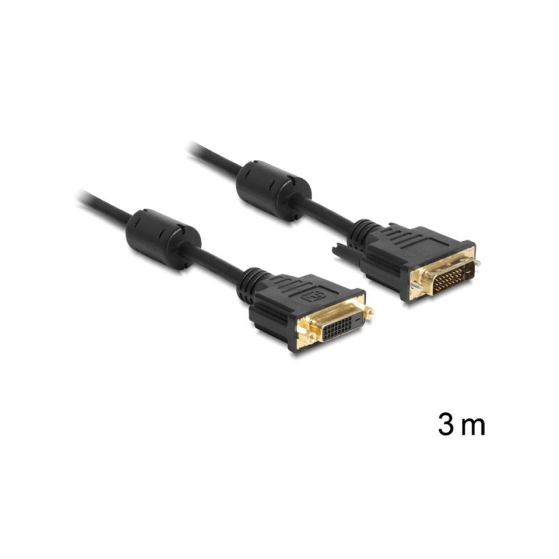 Delock DVI-kabel 3m Sort